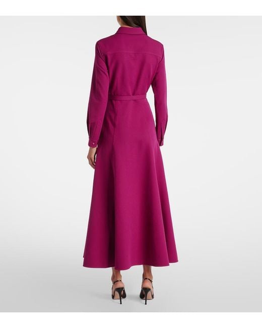Roland Mouret Purple Belted Crepe Shirt Dress