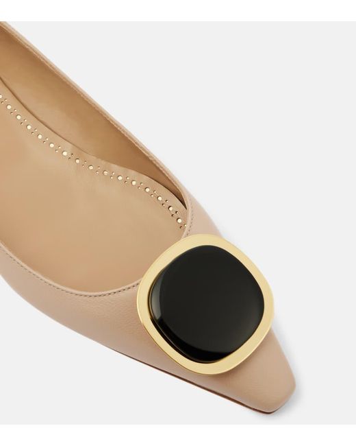 Manolo Blahnik Brown Chiaran Leather Ballet Flats