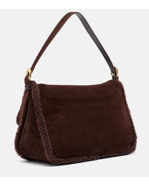 Staud Brown Harlow Medium Suede Shoulder Bag