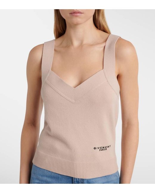 Givenchy Natural Logo Wool And Cashmere Tank Top