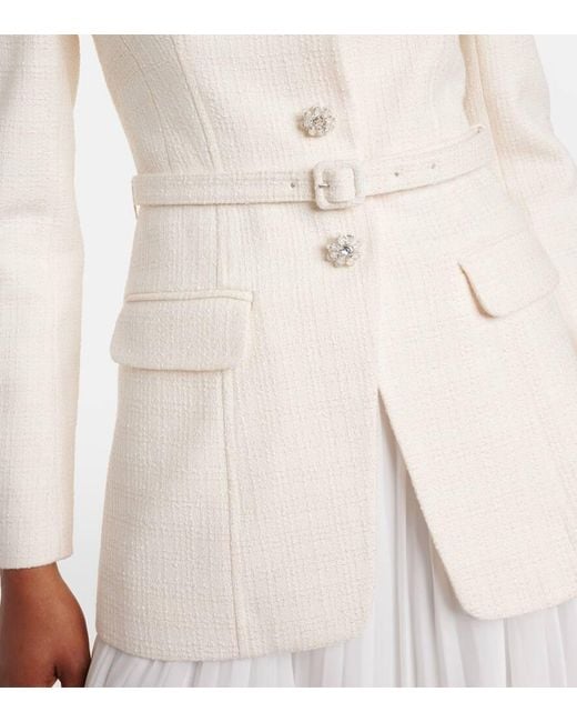 Robe Longue En Mousseline Self-Portrait en coloris Natural