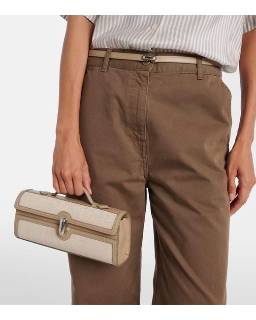 SAVETTE Natural Slim Symmetry Leather-Trimmed Tote Bag