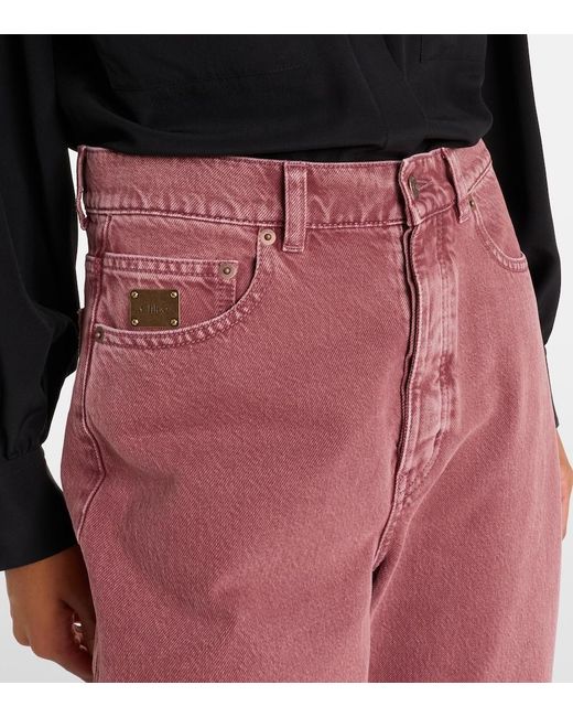 Chloé Red Mid-Rise Straight Jeans