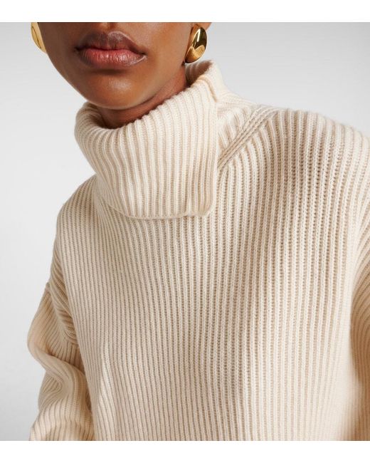 Joseph White Wool, Cashmere And Silk Turtleneck Sweater