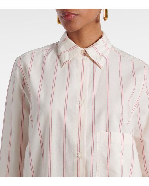 Totême Natural Striped Cotton And Silk Shirt Dress