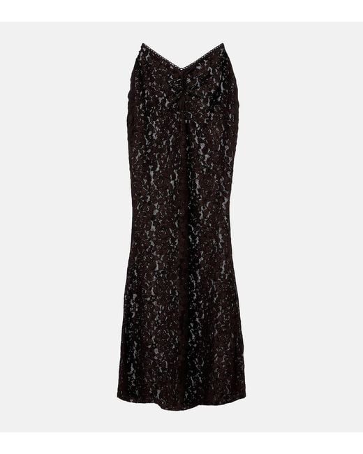 Bananhot Black Daisy Floral Lace Maxi Skirt