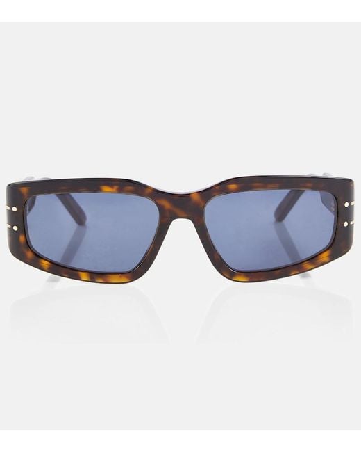 Dior Blue Diorsignature S9U Rectangular Sunglasses
