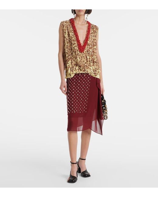 Dries Van Noten Green Embellished Top