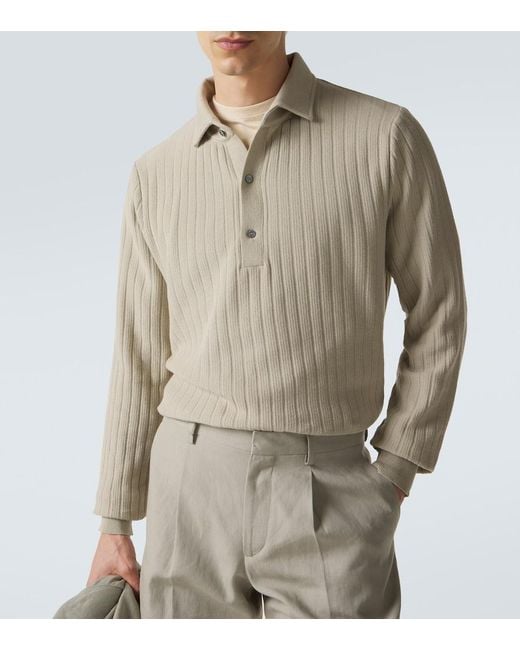 Lardini Natural Cotton Polo Sweater for men