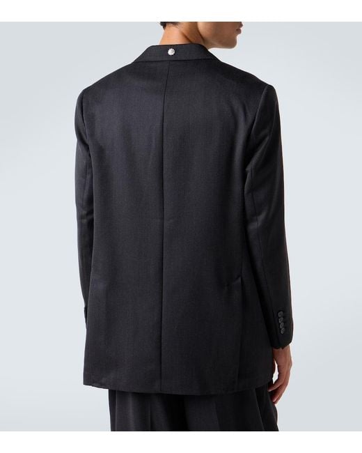 Simone Rocha Black Embellished Double-Breasted Blazer for men