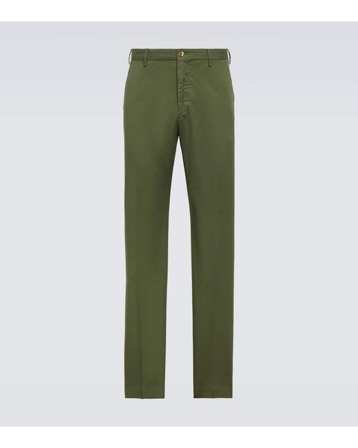 Pantaloni regular in misto cotone di Incotex in Green da Uomo