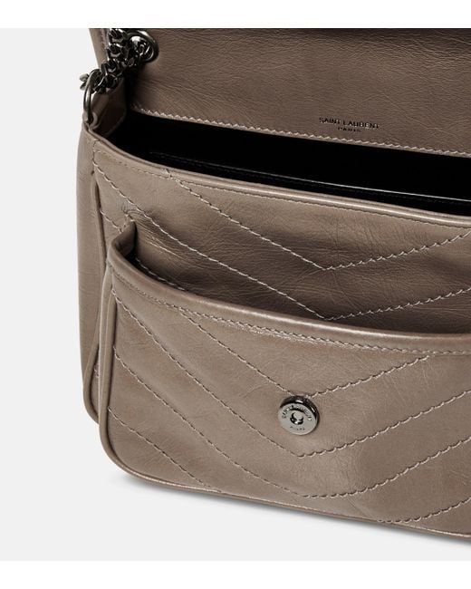 Saint Laurent Niki Baby Leather Shoulder Bag in Natural