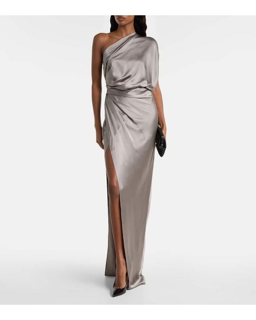 Robe Longue En Satin De Soie The Sei en coloris White