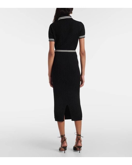 Alessandra Rich Black Midirock Aus Strick