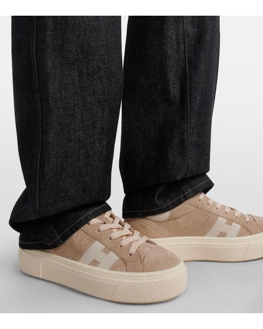 Hogan Natural H705 Allacciato H Suede Platform Sneakers