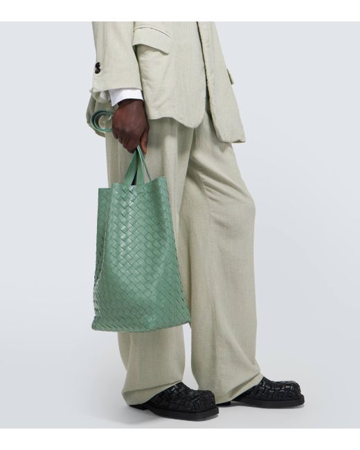 Bottega Veneta Green Small Intrecciato Leather Tote Bag for men
