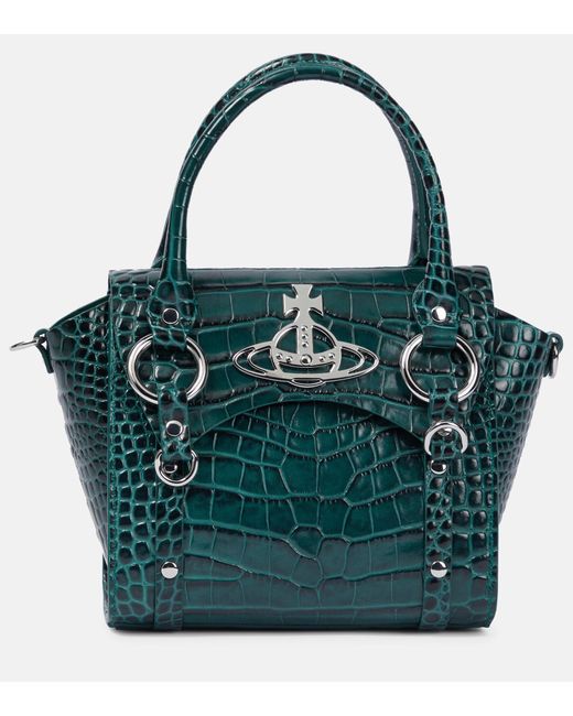 Borsa Betty Small in pelle stampata di Vivienne Westwood in Green