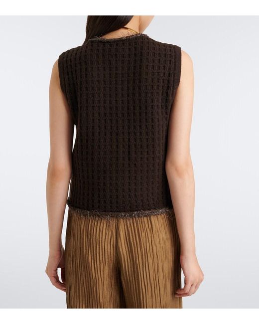 Jardin Des Orangers Black Waffle-Knit Wool And Cashmere Sweater Vest