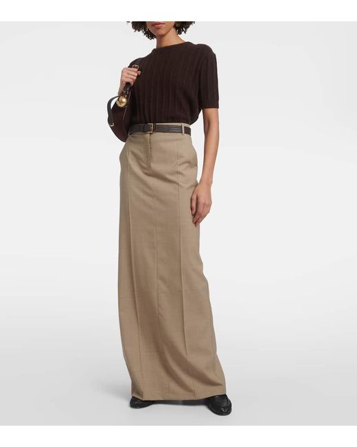 Max Mara Natural Maxirock Circe Aus Schurwolle