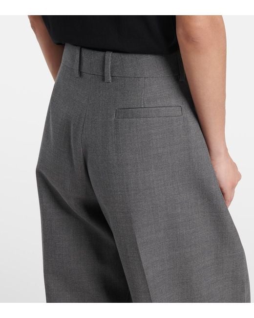 Givenchy Gray Cocoon Wool Wide-Leg Pants