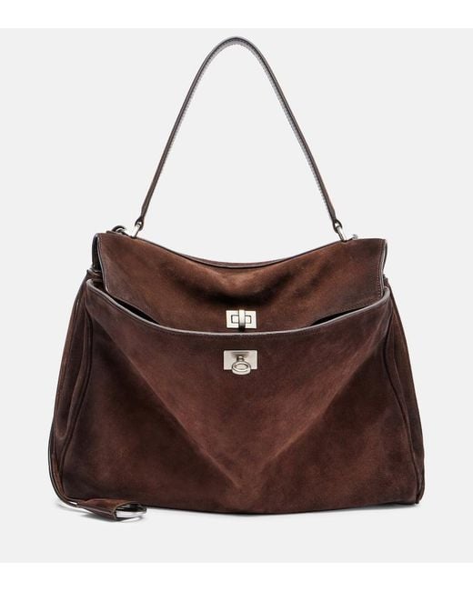 Balenciaga Brown Rodeo Medium Suede Tote Bag