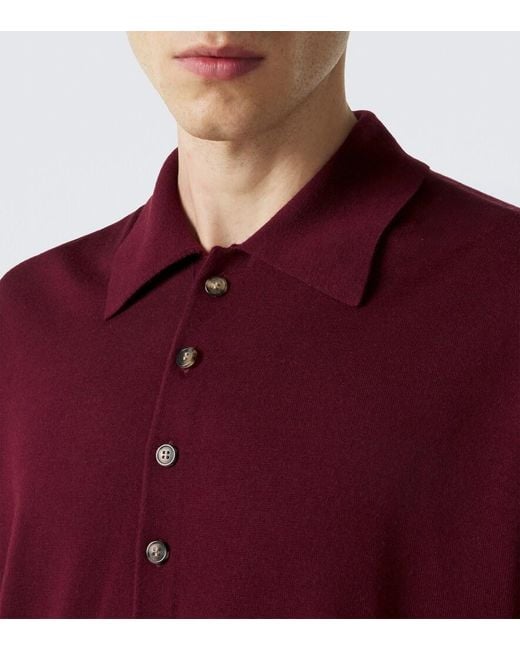 Dries Van Noten Red Wool Polo Sweater for men