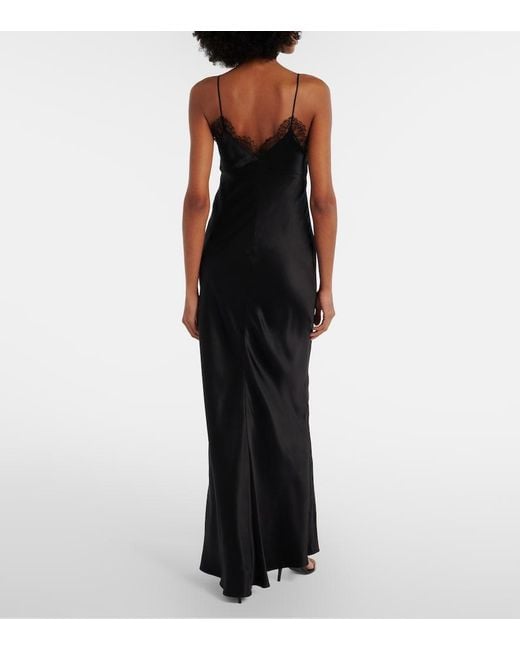 Nili Lotan Black Sylas Silk Satin Gown