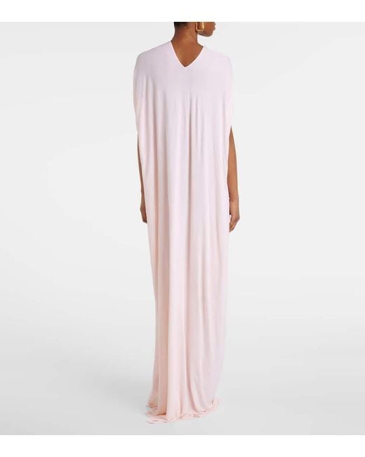 Jil Sander Pink Draped Crepe Jersey Gown