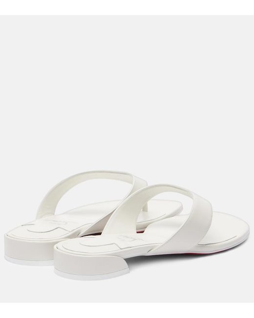 Christian Louboutin White Sweet Janetonga Leather Thong Sandals