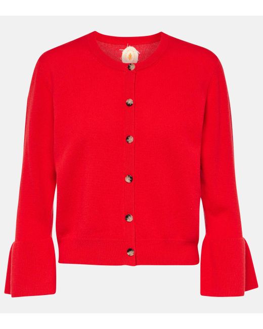 Jardin Des Orangers Red Wool And Cashmere Cardigan