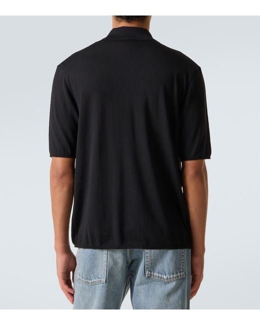 Saint Laurent Black Wool Polo Shirt for men