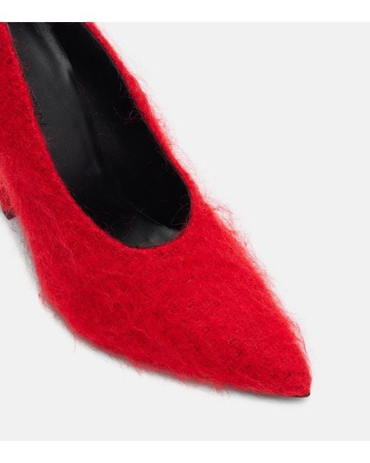 Magda Butrym Red Felt Pumps