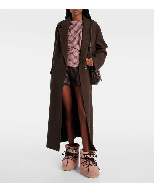 Moon Boot Pink Icon Fleece Ankle Boots