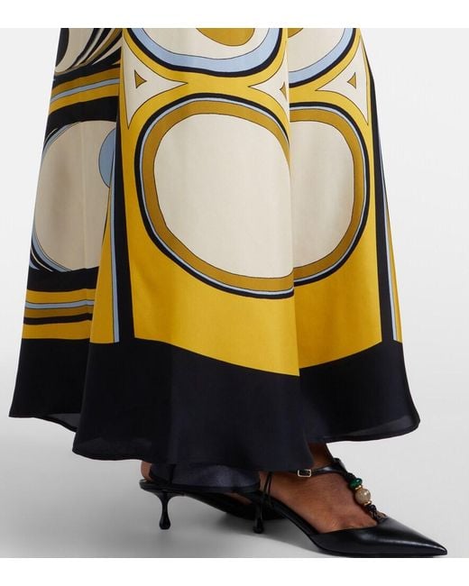 LaDoubleJ Metallic Muumuu Printed Silk Twill Maxi Dress