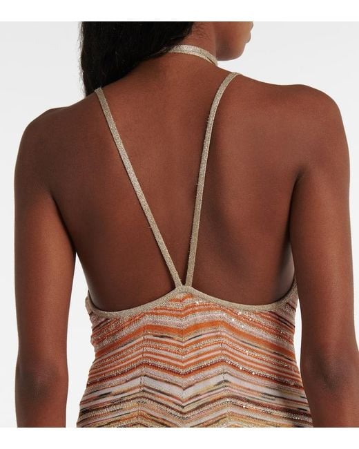 Missoni White Zigzag Lame Maxi Dress
