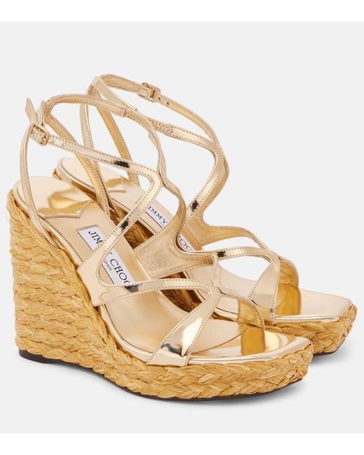 Jimmy Choo Ayla 110 Metallic Leather Sandals