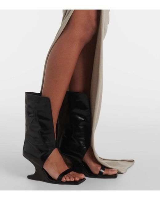 Rick Owens White Ruched Cotton Jersey Maxi Skirt