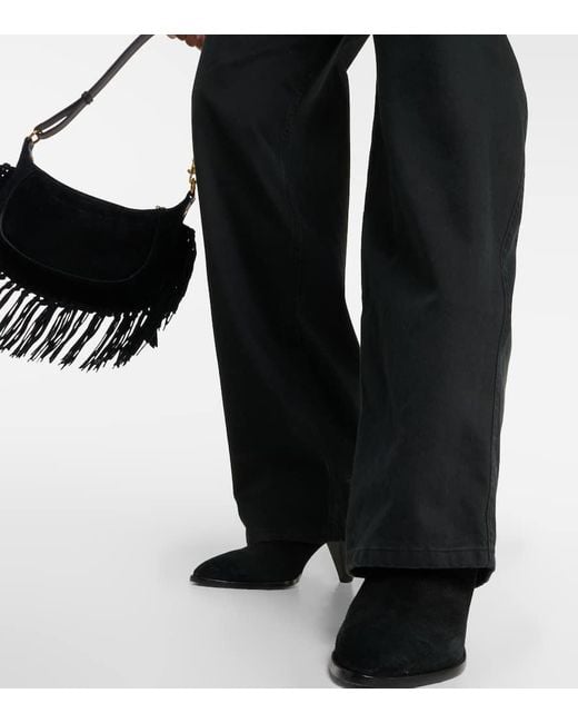 Isabel Marant Black High-Rise-Hose Lenadi Aus Baumwolle