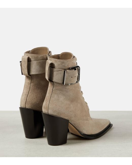 Jimmy Choo Natural Myos Suede Ankle Boots