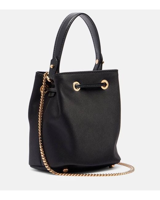 Versace Black La Medusa Mini Satin Bucket Bag