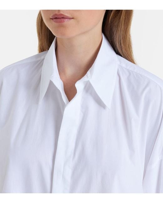 Frankie Shop White Bloom Cotton Poplin Shirt Dress