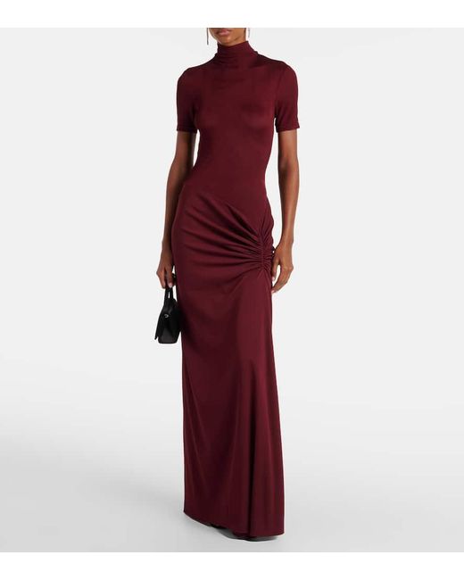 Christopher Esber Gathered Ribbed-Knit Gown