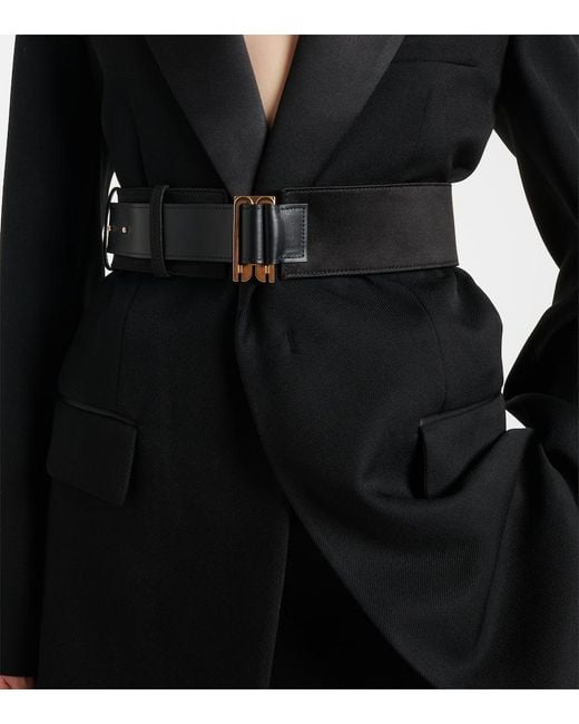 Victoria Beckham Black Wide Leather Belt