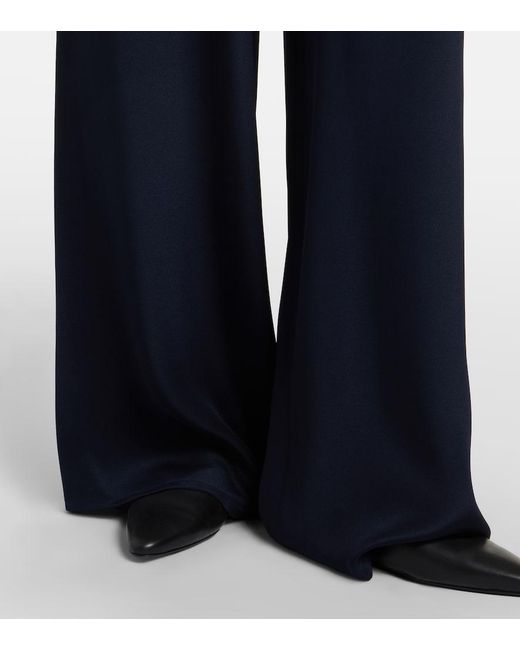 Max Mara Blue Volonta Silk Palazzo Pants