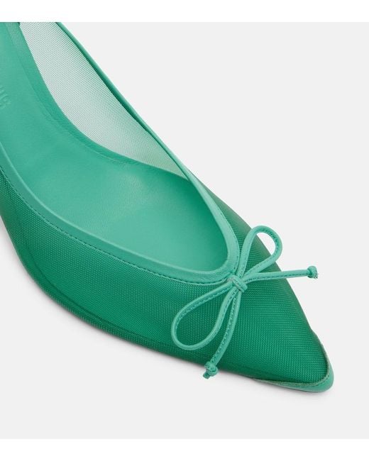 Jacquemus Green Pumps Tourni 80 Aus Mesh Mit Leder