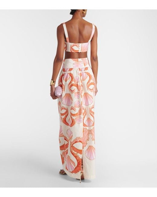 Adriana Degreas Pink Seashell Printed Cotton Bra Top