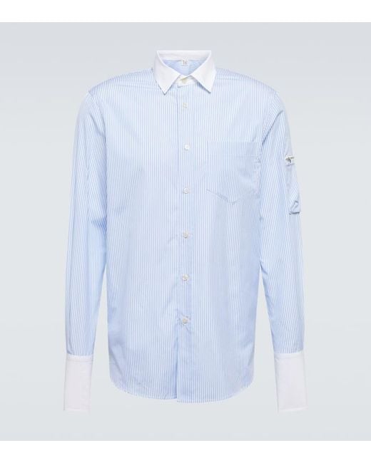 Winnie New York Blue Striped Cotton Poplin Shirt for men