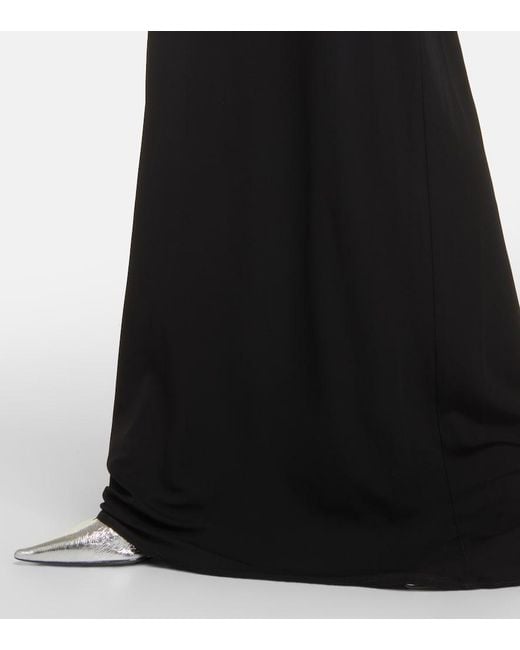 Nili Lotan Black Elinor One-Shoulder Jersey Gown
