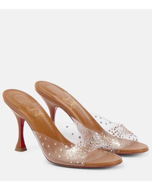 Christian Louboutin Multicolor Nudes Degramule Embellished Mules
