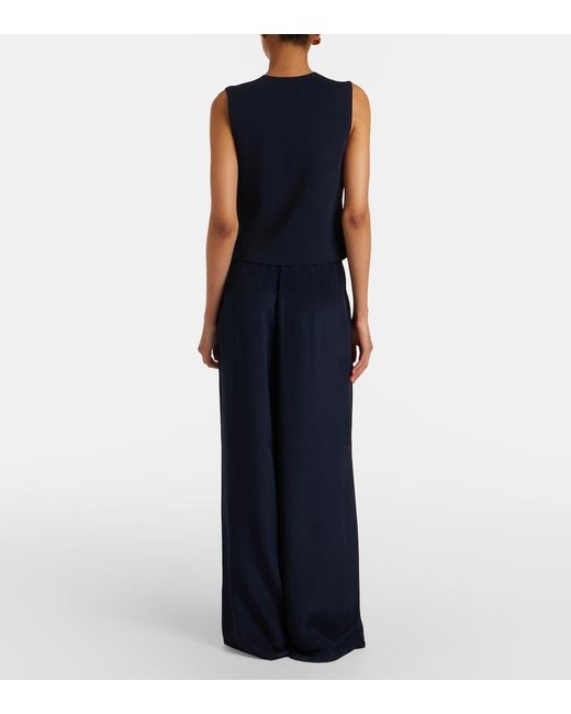 Max Mara Blue Volonta Silk Palazzo Pants